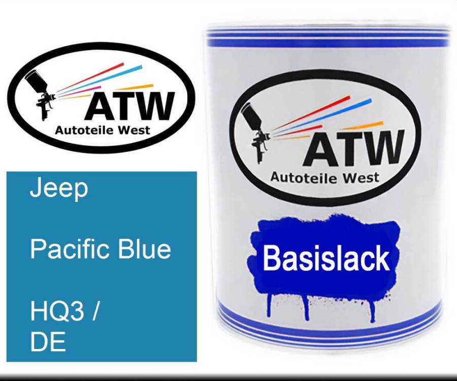 Jeep, Pacific Blue, HQ3 / DE: 1L Lackdose, von ATW Autoteile West.